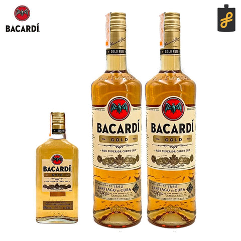Bacardi Gold Rum 750mL 2 Set Free Gold 375mL
