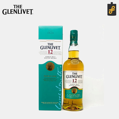 Glenlivet 12 Year Old Double Oak 700mL With Free 1 Rock Glass