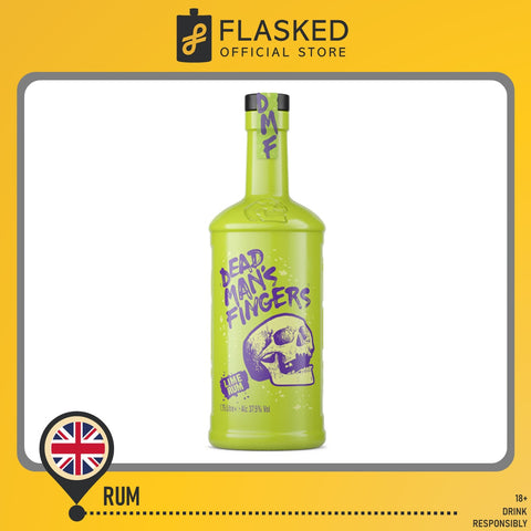 Dead Man's Fingers Lime Flavored Rum 700mL W/ Free Skull Glass