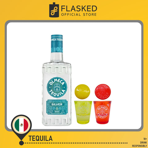 Olmeca Tequila Silver (Blanco) 700mL w/ FREE 1 Shot Glass (Random Color)