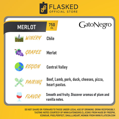 Gato Negro Merlot Red Wine 750mL
