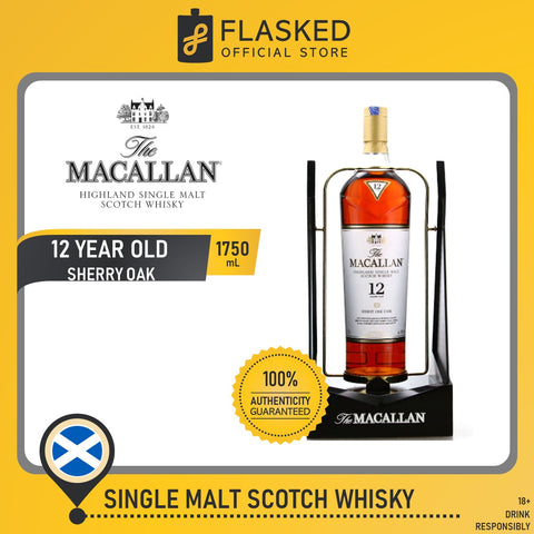 The Macallan 12 Year Old Sherry Oak 1.75 Litre With Pouring Cradle
