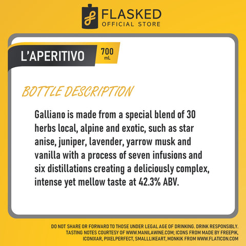 Galliano L'Autentico Apertivo Liqueur 700mL