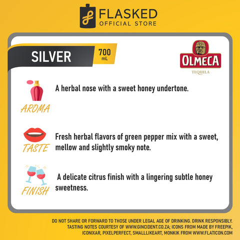 Olmeca Tequila Silver (Blanco) 700mL w/ FREE 1 Shot Glass (Random Color)