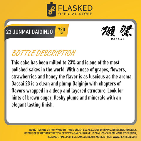 Dassai 23 Junmai Daiginjo Sake 720mL