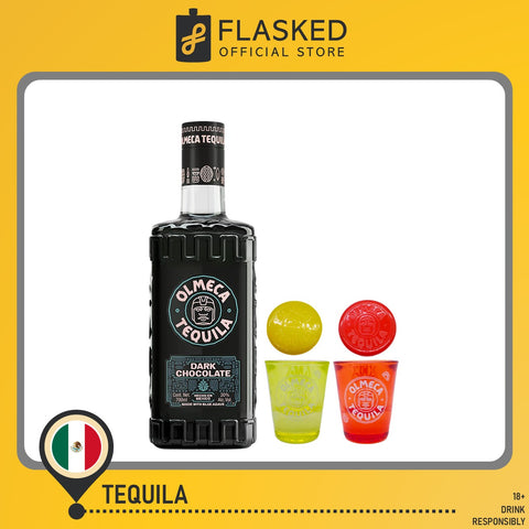 Olmeca Dark Chocolate Tequila 700ml w/ FREE 1 Shot Glass (Random Color)