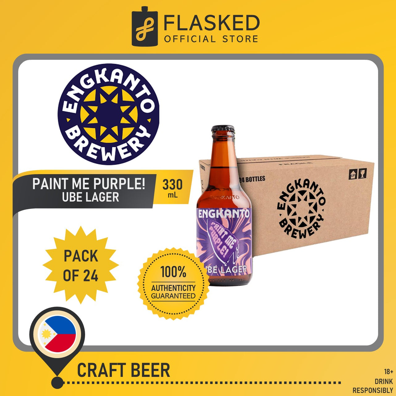 Engkanto Ube Lager Beer 330ml 1 Case Flasked Liquor Store