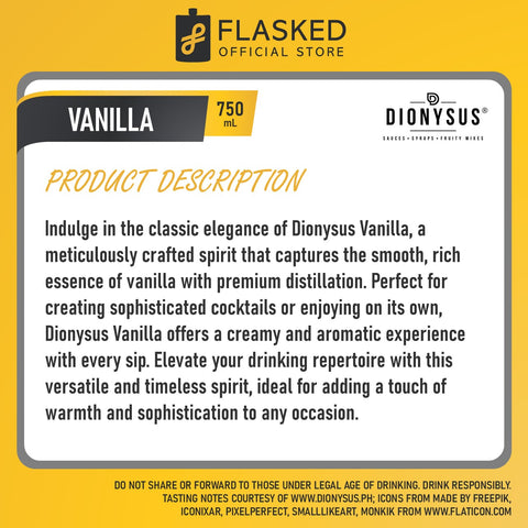 Dionysus Vanilla Syrup 750ml