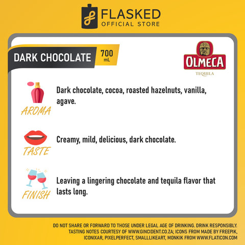 Olmeca Dark Chocolate Tequila 700ml w/ FREE 1 Shot Glass (Random Color)