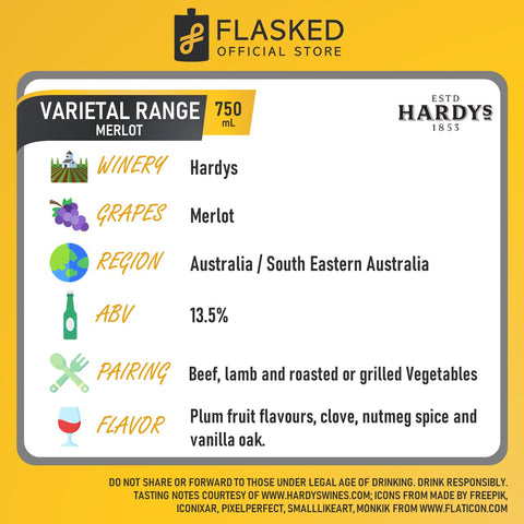 Hardy's Varietal Range Merlot Red Wine 750mL