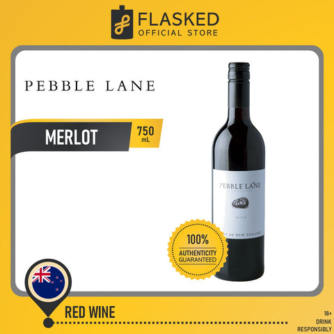 Pebble Lane Merlot Red Wine 750ml w/ FREE Wine Glass