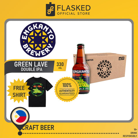 Engkanto Green Lava - Double IPA Beer 330mL 1 Case Free Domin8 Shirt