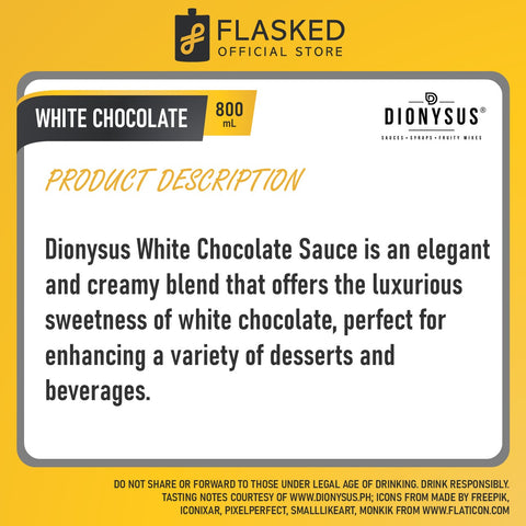 Dionysus White Chocolate Sauce 800ml