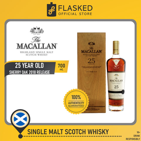 The Macallan 25 Year Old Sherry Oak 2018 Release 700mL