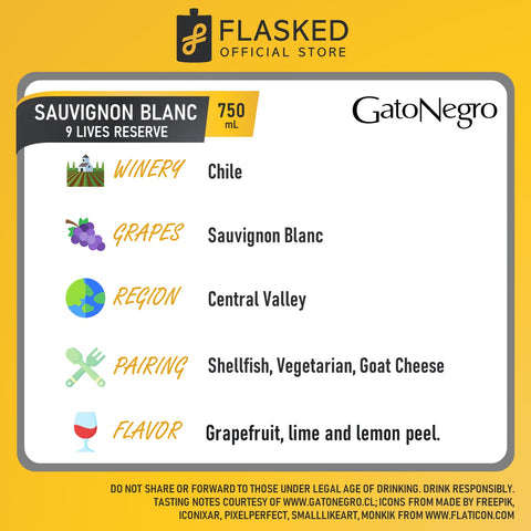 Gato Negro 9 Lives Sauvignon Blanc White Wine 750mL