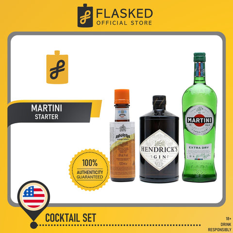 Martini Cocktail Set (Angostura Orange Bitters,Hendricks Gin, Martini Extra Dry Vermouth)