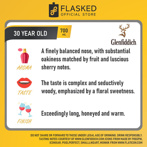 Glenfiddich 30 Year Old Whisky 700mL