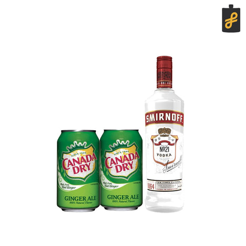 Moscow Mule Cocktail Set (Smirnoff Red Vodka 700ml, Canada Dry Ginger Ale 330ml)