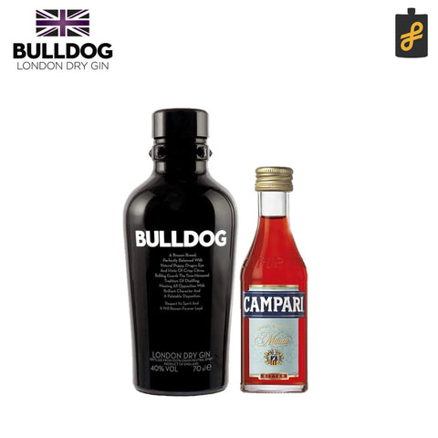 Bulldog London Dry Gin 700ml w/ Free Campari Bitter Mini 50mL