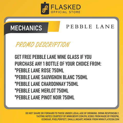 Pebble Lane Rose Wine 750ml w/ FREE Wine Glass