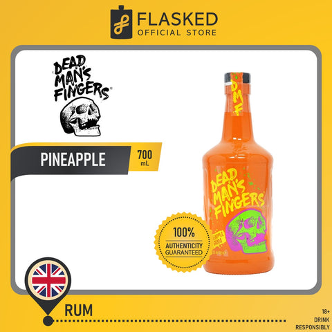 Dead Man's Fingers Pineapple Flavored Rum 700mL W/ Free Skull Glass