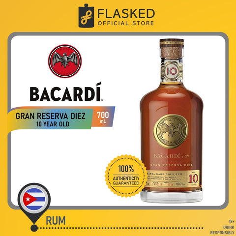 Bacardi Gran Reserva Diez 10 Year Old Rum 700mL