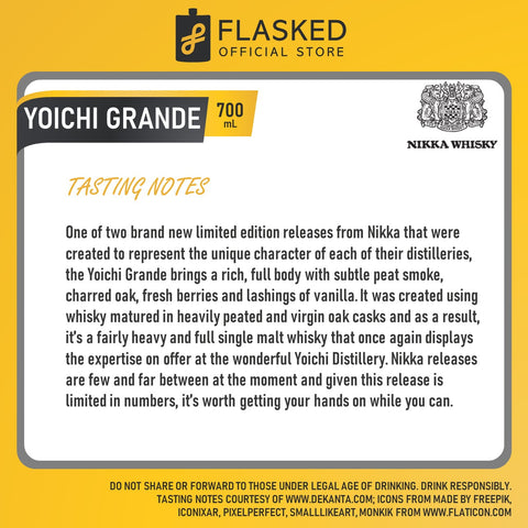 Nikka Yoichi Grande Single Malt Japanese Whisky 700mL