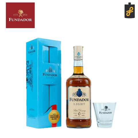 Fundador Light Brandy 1L w/ Brandy Glass Gift Pack