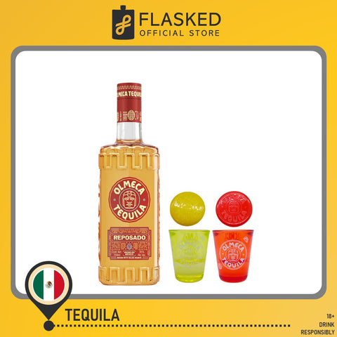 Olmeca Tequila Reposado 700mL  w/ FREE 1 Shot Glass (Random Color)