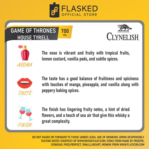 Clynelish Game of Thrones 'House Tyrell' Reserve Single Malt Scotch Whisky 700mL