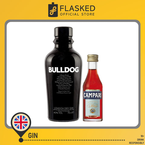 Bulldog London Dry Gin 700ml w/ Free Campari Bitter Mini 50mL