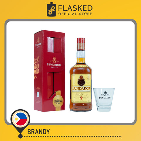 Fundador Solera Brandy 1L w/ Brandy Glass Gift Pack