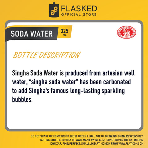 Singha Soda Water 325mL 6 Pack