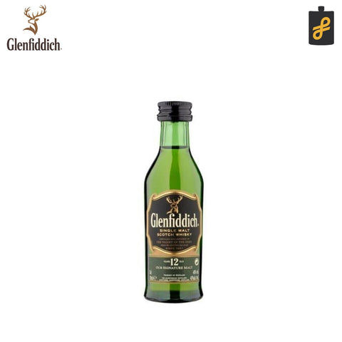 Glenfiddich 12 Year Old Single Malt Scotch Whisky Mini 50mL