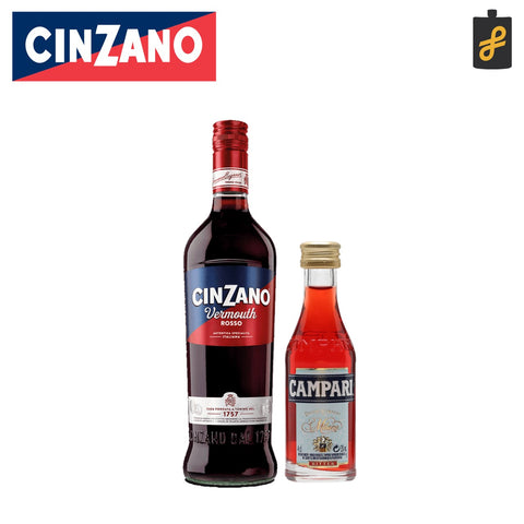 Cinzano Rosso Vermouth 1L w/ FREE Campari Bitter Mini 50mL