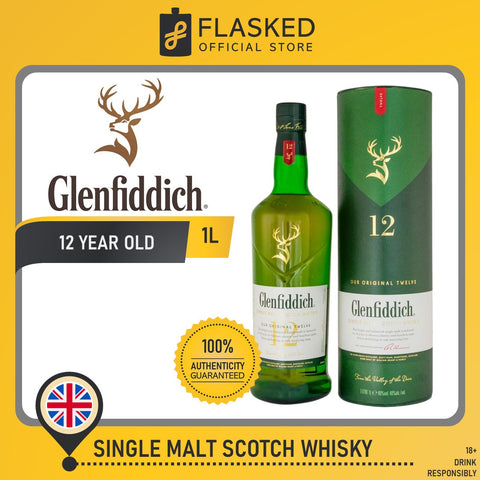 Glenfiddich 12 Year Old Single Malt Scotch Whisky 1L