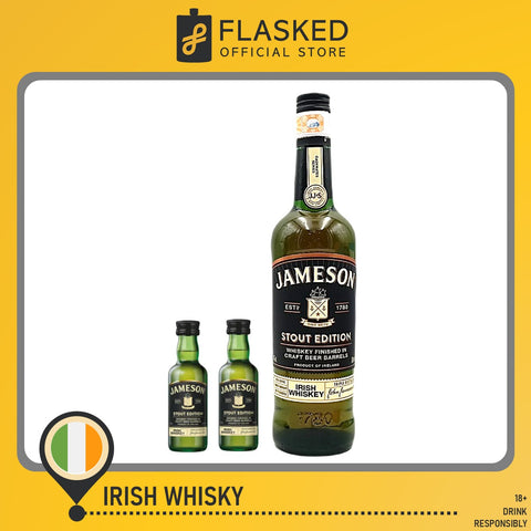 Jameson Irish Whiskey Stout Edition 700mL with FREE 2 Jameson Stout 50ml