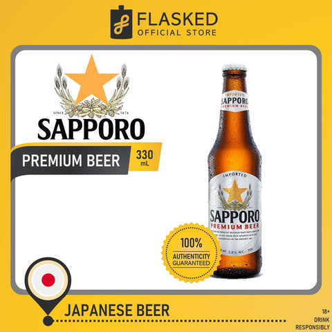 Sapporo Premium Japanese Beer Bottles 330mL
