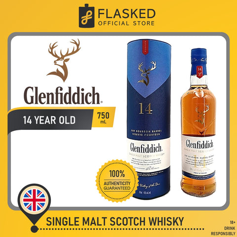 Glenfiddich 14 Year Old Bourbon Barrel Reserve Singlemalt Scotch Whisky 750mL