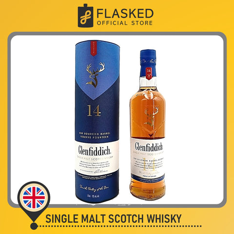Glenfiddich 14 Year Old Bourbon Barrel Reserve Singlemalt Scotch Whisky 750mL