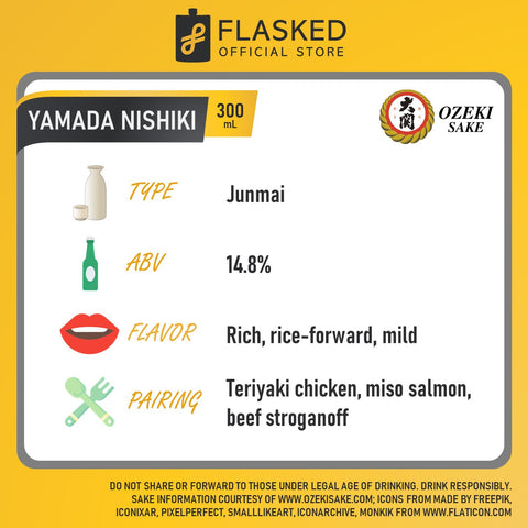 Ozeki Tokusen Yamada Nishiki Japanese Sake Rice Wine 300mL