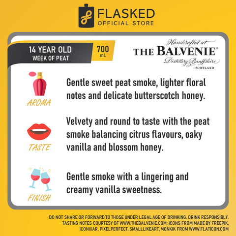 Balvenie 14 Year Old The Week of Peat Single Malt Scotch Whisky 700mL