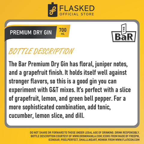 The Bar Premium Dry Gin 700ml