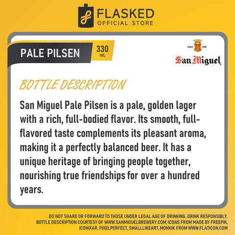 San Miguel Pale Pilsen Beer 2 Cans 330mL