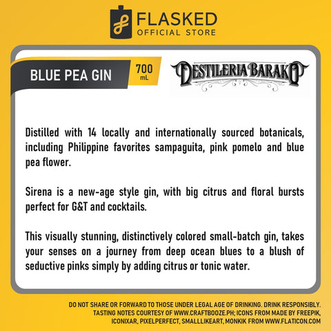 Sirena Blue Pea Gin 700mL
