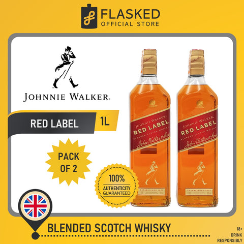 Johnnie Walker Red Label Whisky 1L 2 Set