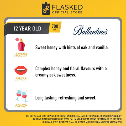 Ballantines 12 Year Old Blended Scotch Whisky 700mL