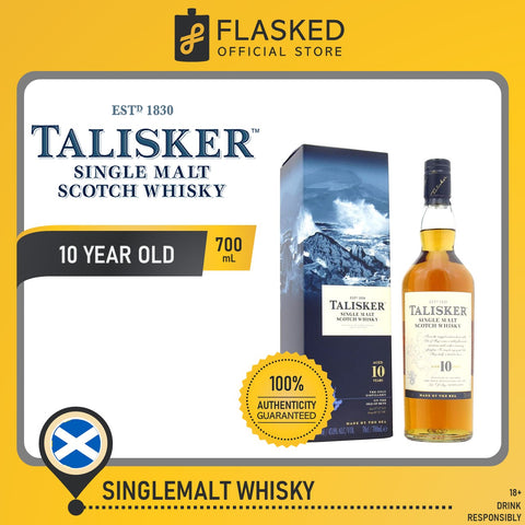 Talisker 10 Year Old Whisky 700mL w/ Free Gift Bag