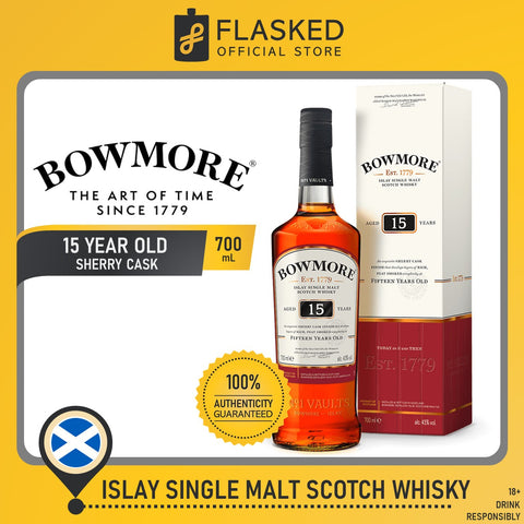 Bowmore 15 Year Old Sherry Cask Finish Single Malt Scotch Whisky 700mL