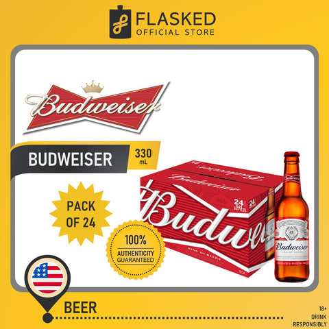 Budweiser American Beer 24 Bottles 330mL